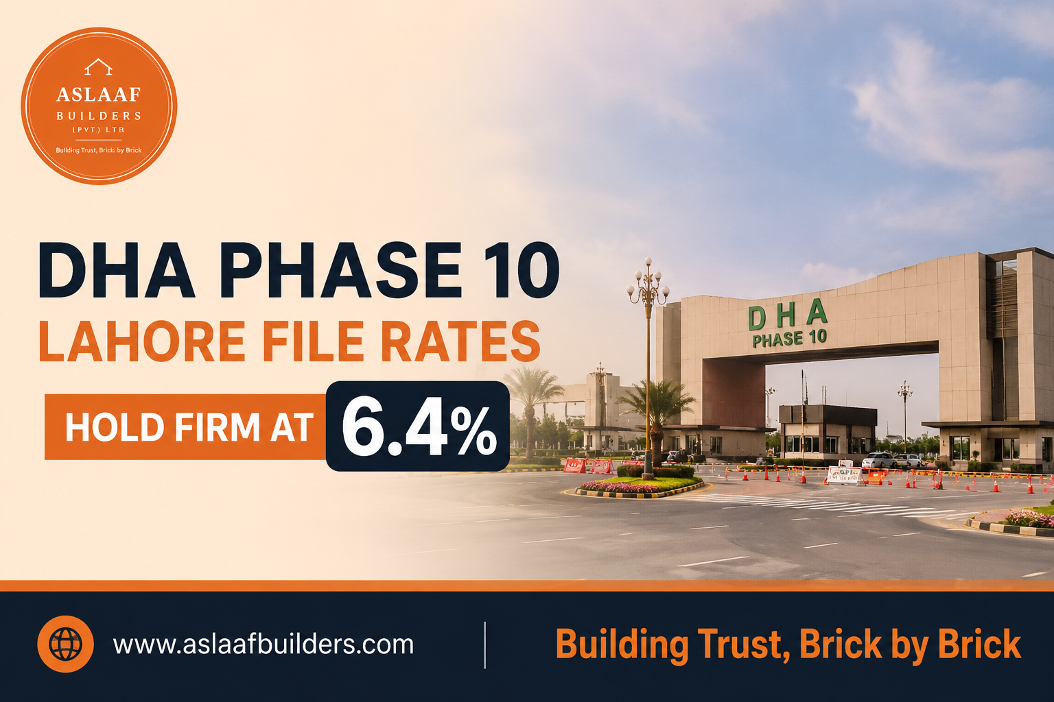 DHA Phase 10 Lahore File Rates Hold Firm at 6.4%