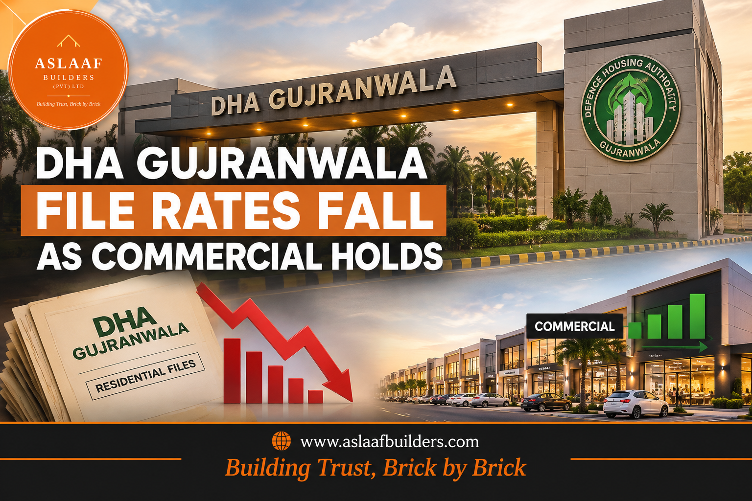 DHA Gujranwala File Rates Fall as Commercial Holds