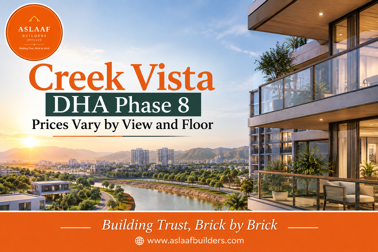 Creek Vista DHA Phase 8 Prices Vary by View and Floor